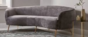 Linen Upholstered Sofa with Tapered Legs