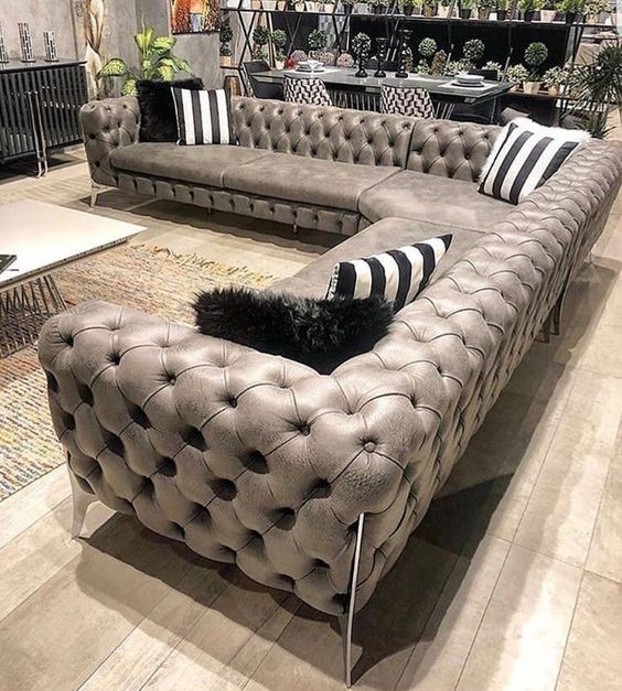 Linen Upholstered Sofa with Tapered Legs
