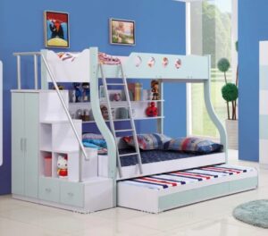 Modern Wooden Triple Loft Bed