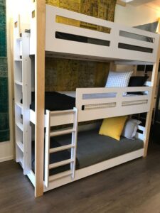 Natural Wood Finish Triple Bunk Bed