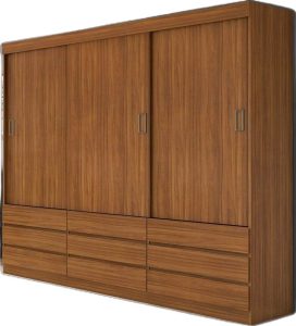 Walnut Finish Wardrobe