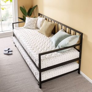 Industrial Style Metal Daybed with Pipe Accents