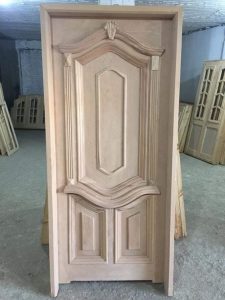 Custom Carved Wooden Door with Personalized Details