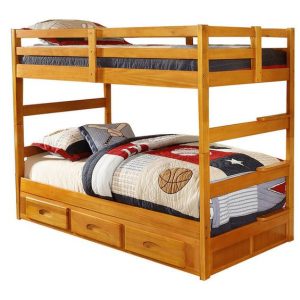 Classic Hard Wooden Bunk Bed