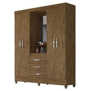 Walnut Finish Wardrobe