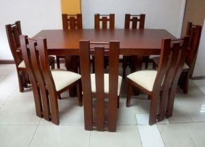 6-Seater Compact Square Wooden Dining Table