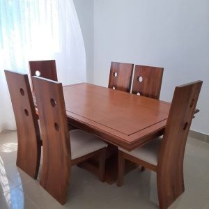 6-Seater Compact Square Wooden Dining Table