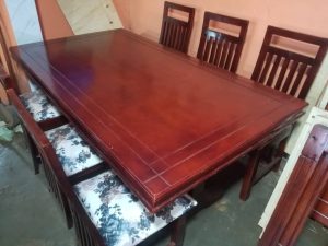 6-Seater Compact Square Wooden Dining Table