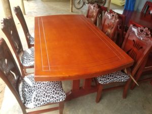 6-Seater Compact Square Wooden Dining Table