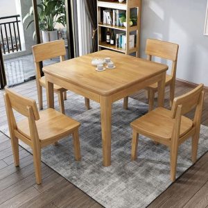 Compact Square Wooden Dining Table 4-8 seater