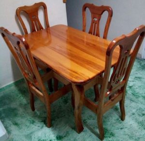 Compact Square Wooden Dining Table