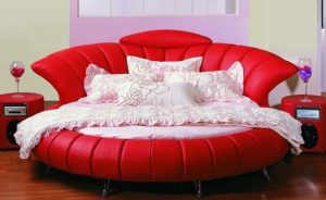 Contemporary Leather Upholstered Round Bed