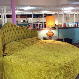 Contemporary Leather Upholstered Round Bed