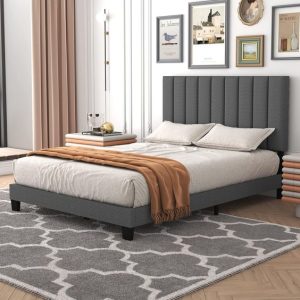 Contemporary Upholstered Platform Bed