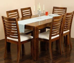Elegant Walnut Rectangular Dining Table