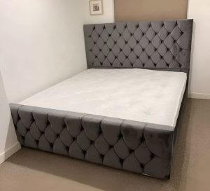 Grey Upholstered Storage Bed