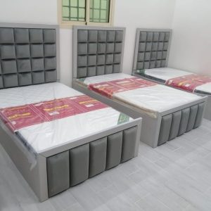 Grey Upholstered Storage Bed