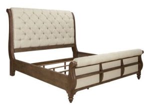 Linen Upholstered Sleigh Bed