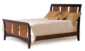 Low-Profile Sleigh Bed in Walnut