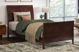Low-Profile Sleigh Bed in Walnut