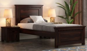 Low-Profile Sleigh Bed in Walnut