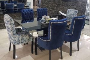 Luxury 2-Tone Upholstered Dining Table
