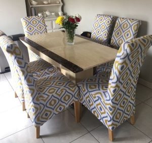 Luxury 2-Tone Upholstered Dining Table