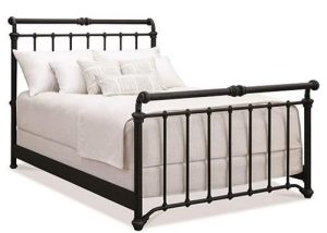 Metal Sleigh Bed in Matte Black