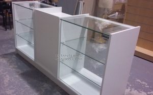 Modern Glass Display Counter with LED Lighting