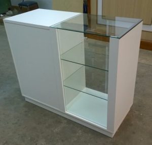 Modern Glass Display Counter with LED Lighting