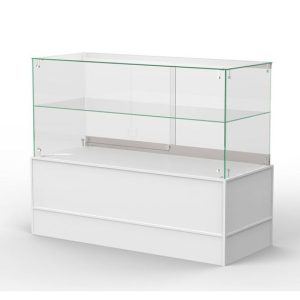 Modern Glass Display Counter with LED Lighting