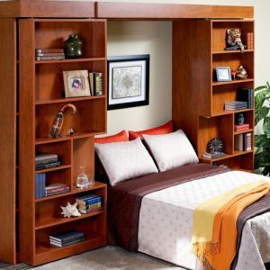 Murphy Bed with Bookshelf Surround