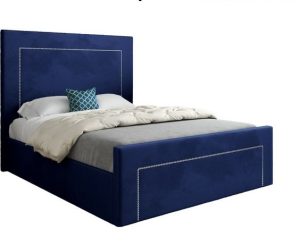 Nailhead Trim Upholstered Wingback Bed