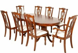 Oval Dining Table with Cross Legs