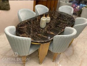 Oval Dining Table with Cross Legs