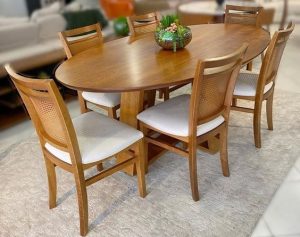 Oval Dining Table with Cross Legs