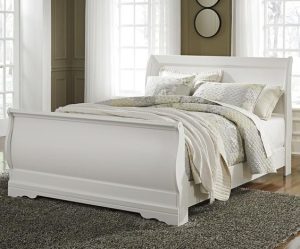 Painted Wood Sleigh Bed