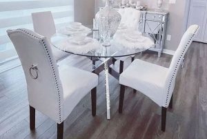 Round Glass top Dining Table