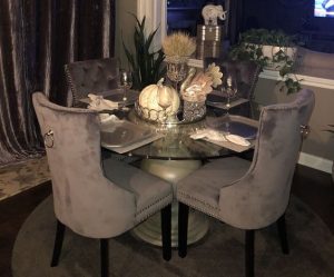 Round Glass top Dining Table