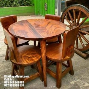 Round Wooden Pedestal Dining Table