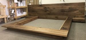 Rustic Charm Wooden Platform Bed