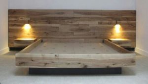 Rustic Charm Wooden Platform Bed