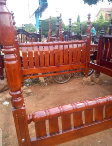 Simple four poster Wooden Bed