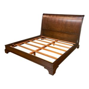 Sleigh Bed with Mahogany Finish