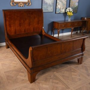Sleigh Bed with Mahogany Finish