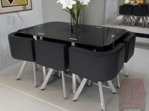 Space-Efficient Push-in Dining Table
