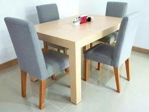 Upholstered 4-Seater Compact Dining Table