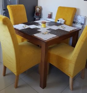 Upholstered 4-Seater Compact Dining Table