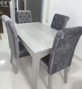 Upholstered 4-Seater Compact Dining Table