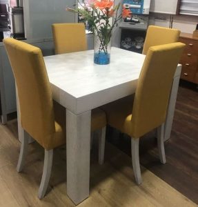 Upholstered 4-Seater Compact Dining Table